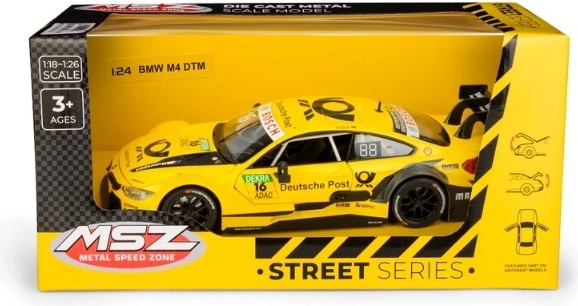 MSZ BMW M4 DTM Car Model, Yellow, 1:24 Scale