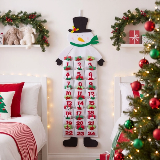 Hanging Felt Snowman Advent Calendar