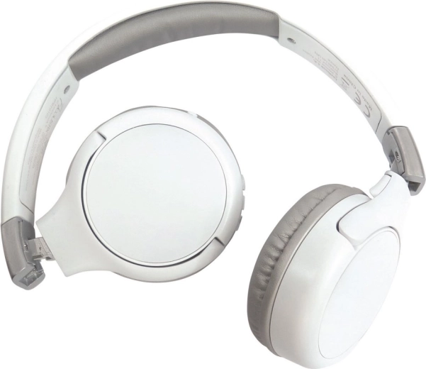 Сгъваеми безжични и жични детски слушалки – бели, Bluetooth 5.0, 85 dB