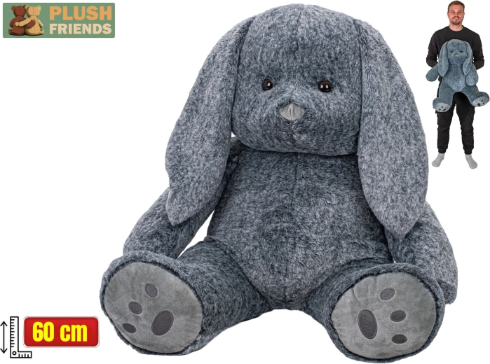 Plush Sitting Rabbit 60 cm Grey Plush Friends