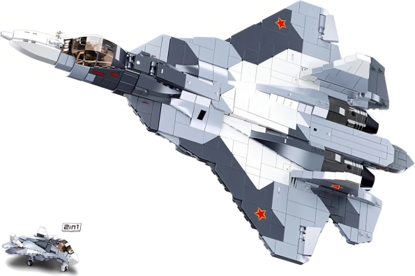 Sluban Model Bricks реактивен изтребител SU-57 2 в 1 конструктор