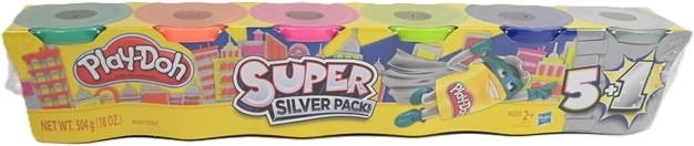 Моделираща маса Play-Doh металически цветове gold/silver 6 бр.