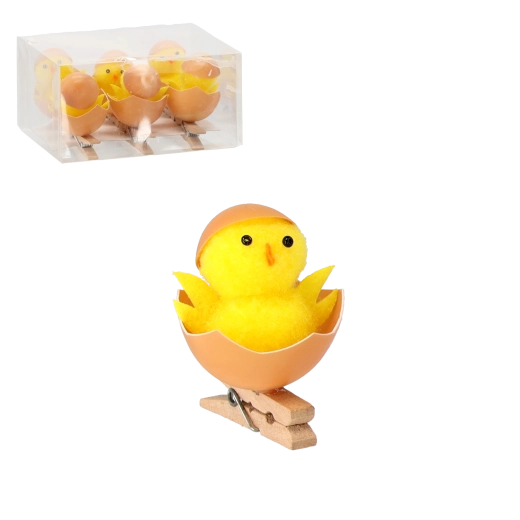 Easter Chicks in Half Eggs – Set of 6 with Clip