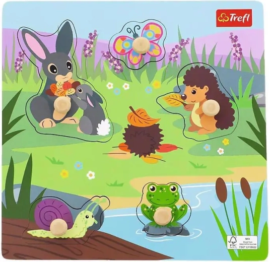 Wooden Puzzle Meadow Animals – 5 Pieces