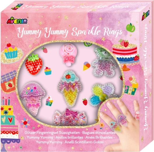 Sparkly Smakołyki Rings – set of 7