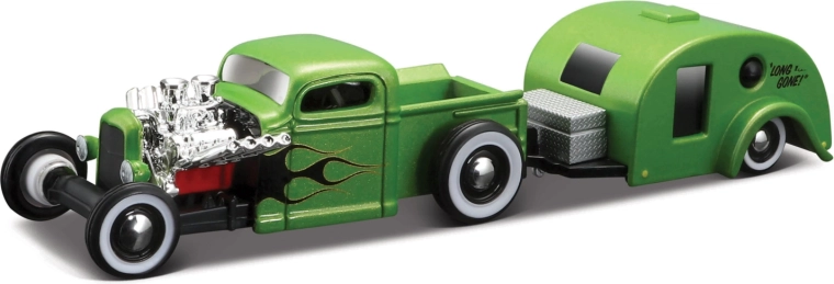 Maisto Design Tow & Go Chevrolet Pick-Up with Camper Trailer