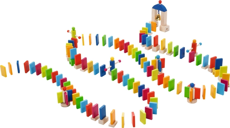 Domino Rally дървена домино писта със звънче