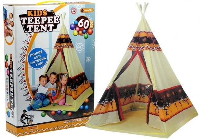 Kids’ Indian Teepee with Balls 155 cm