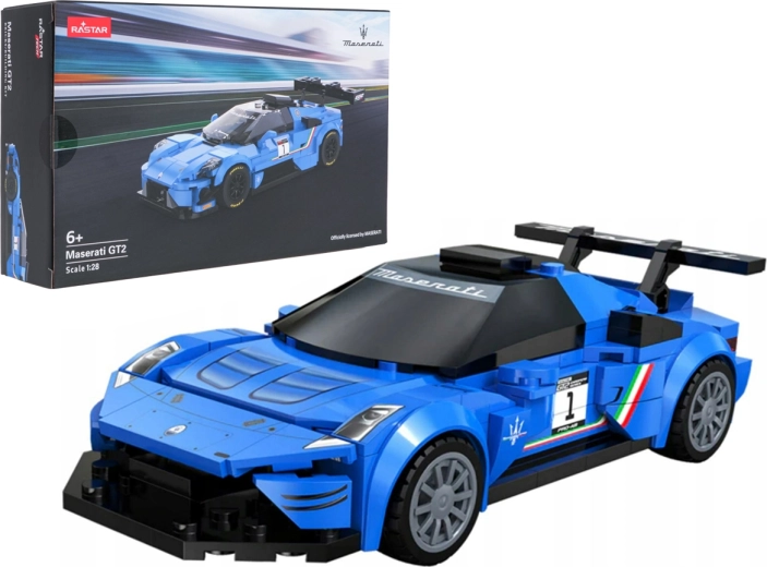 Строителен комплект кола Rastar Maserati MC20 GT2 синя 1:28 - 1 брой