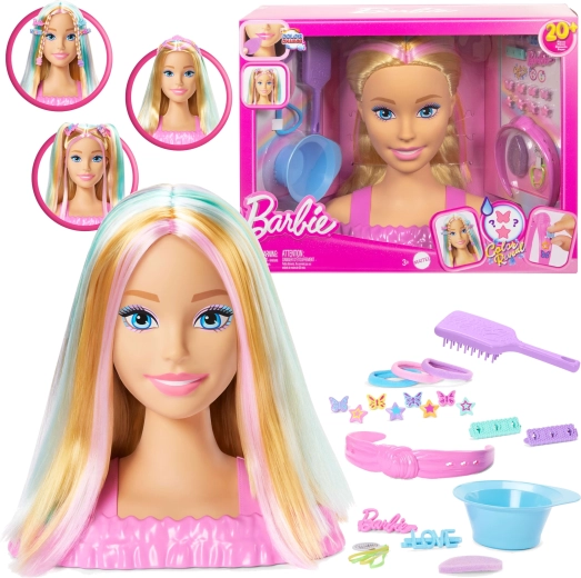 Barbie deluxe глава за разресване и стилизиране с руса коса и аксесоари