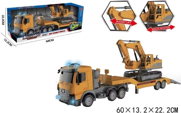 Construction Truck with Excavator and Light and Sound Effects