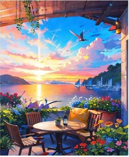 Paint by Numbers – House with Terrace 40 × 50 cm