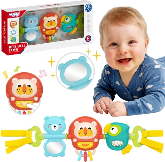 WOOPIE BABY сензорен висящ панел за количка и креватче с дрънкалка и огледалце 6м+