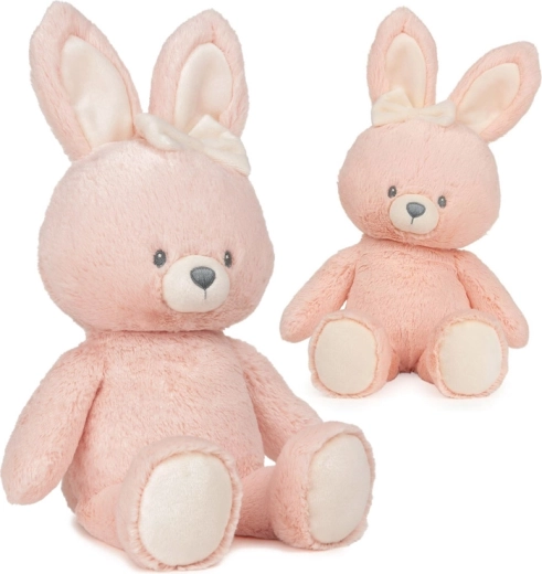 Plush bunny 40 cm, powder pink with a bow