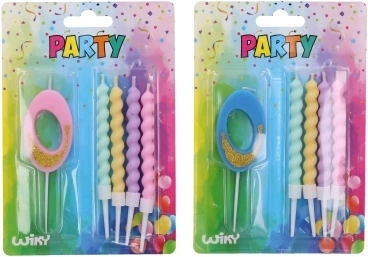 Парти свещ цифра 0 с 4 свещички