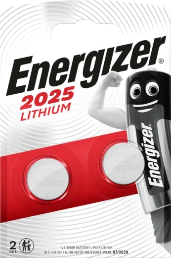 Energizer литиева батерия тип копче CR2025, 3 V (опаковка 2 бр.)