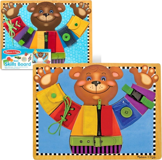 дървена манипулативна табла мече – обучение на основни умения Melissa & Doug