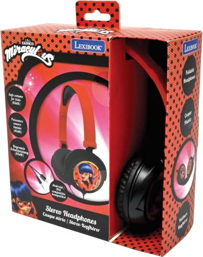 Miraculous: Ladybug and Cat Noir Folding Wired Headphones for Children