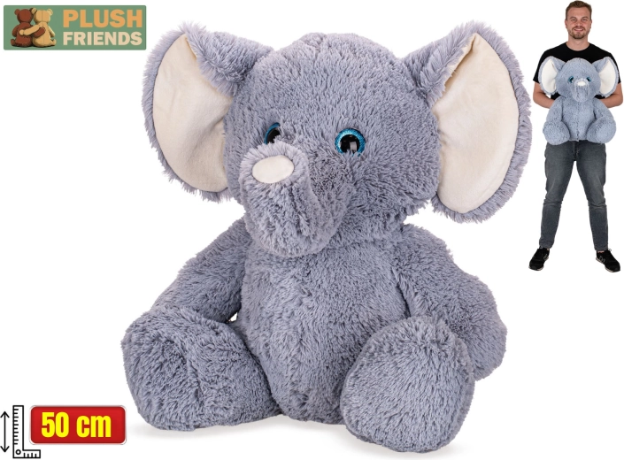 Plush Friends плюшен слон, седящ, 50 см