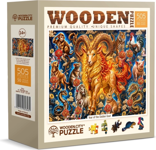 WOODEN CITY Wooden Puzzle Year of the Golden Goat, 505 Pieces