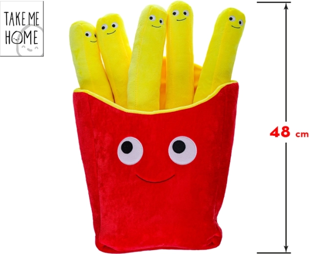 Плюшена играчка пържени картофки с лице 48 см