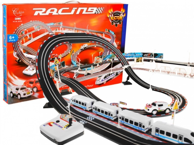 Голяма състезателна писта 2в1 с електрически влак