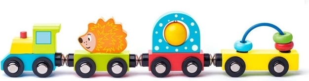 Wooden Train with Hedgehog and Toys Woody