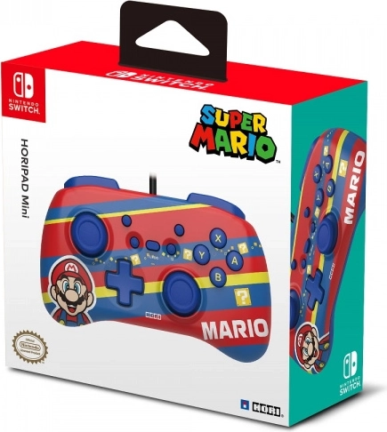 Компактен кабелен контролер HORIPAD Mini за Nintendo Switch Super Mario – Червен