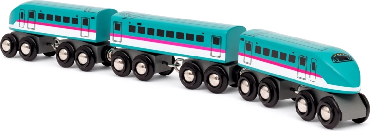 Wooden Shinkansen Hayabusa E5 Train – World Trains Edition