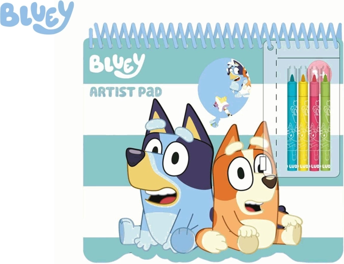 Bluey комплект книжка за оцветяване с шаблони, стикери и флумастери