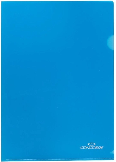 L-shaped A4 pocket CONCORDE, 180 microns, blue, 10 pcs