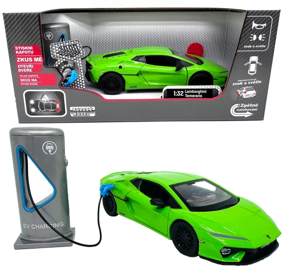 Metal Lamborghini Temerario model 1:32 with light and sound