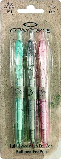 CONCORDE EcoPen Ballpoint Pen 0.5 mm, blister pack of 3
