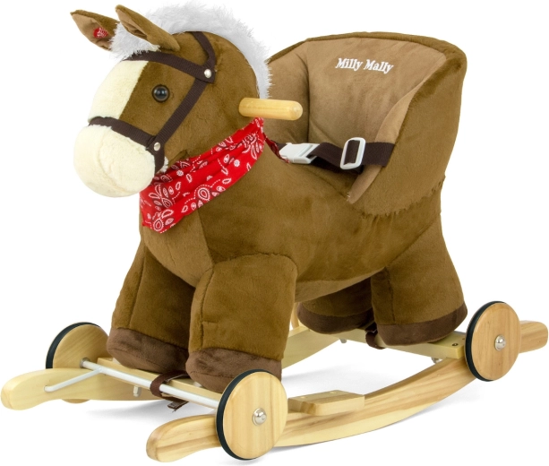 Rocking Horse with Melody and Wheels Milly Mally Polly Brown
