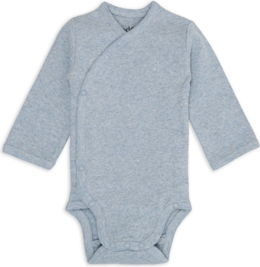 Lodger wrap bodysuit with long sleeves melange blue fogg, size 62