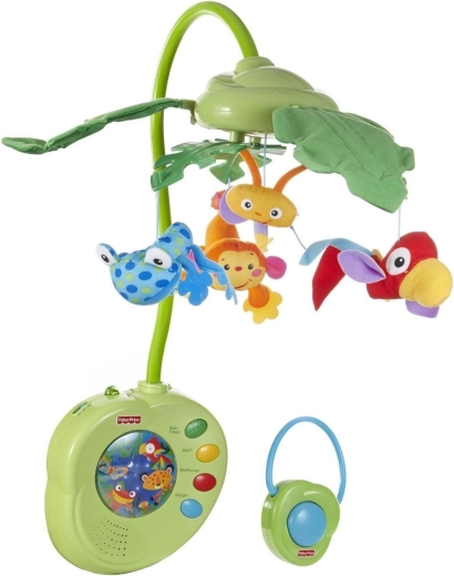 Fisher-Price Rainforest musical crib mobile with remote control – defective