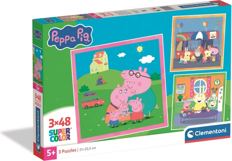 Пъзел Пепа Пиг 3×48 части CLEMENTONI