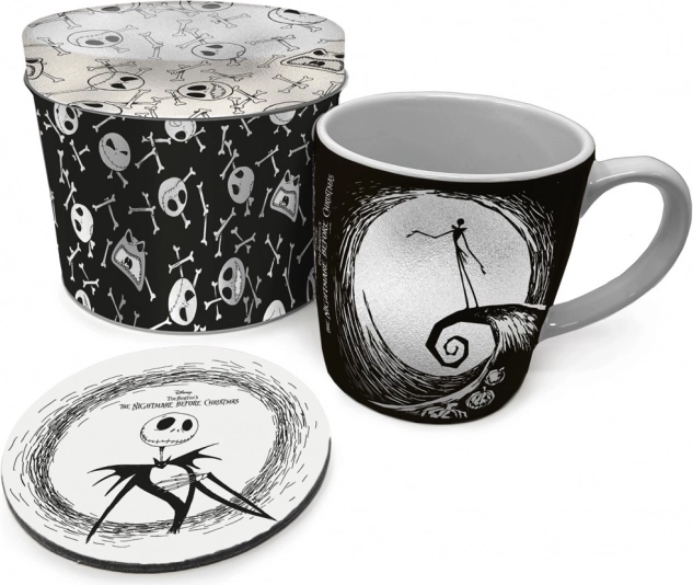 Подаръчен комплект THE NIGHTMARE BEFORE CHRISTMAS – чаша 315 мл, коркова подложка и метална кутия