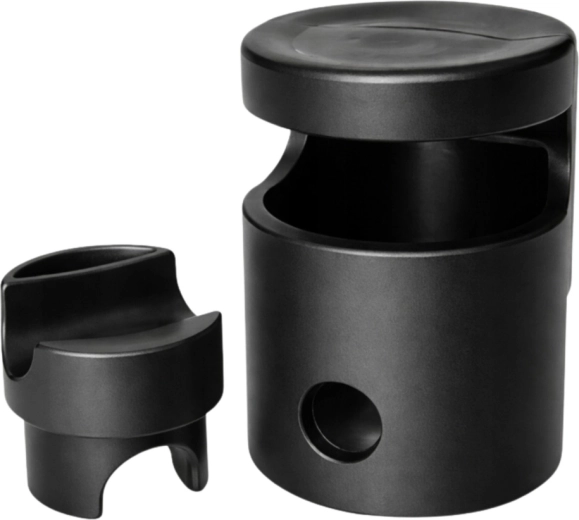 Plastic trampoline pole cap (mushroom) with ring, black 25 mm