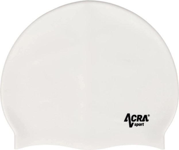 Силиконова плувна шапка ACRA бяла - 1 брой