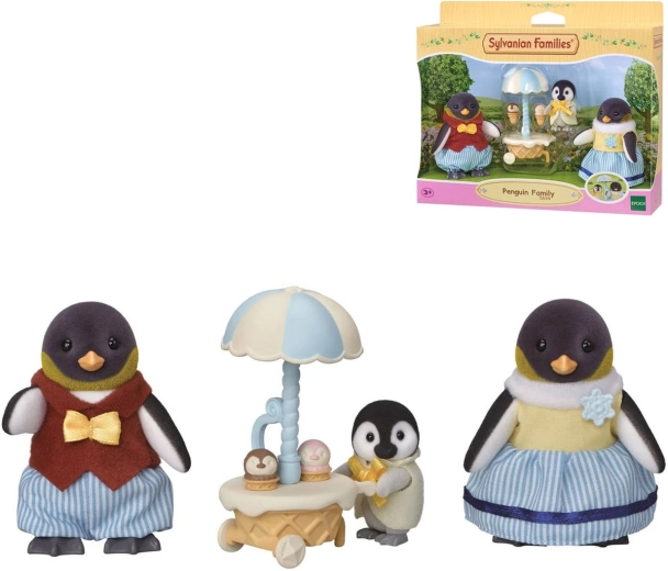 Sylvanian Families Penguin Family with Ice Cream Cart - 3 pcs