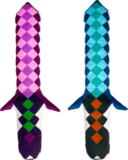 Fluffy Fighterz Light-Up Plush Sword Pixel Blue