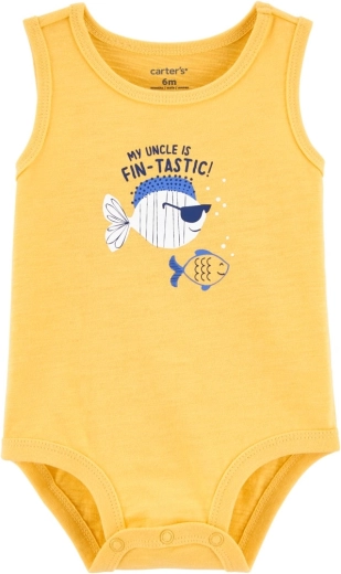 Carter's baby sleeveless bodysuit Yellow Fish – 6m