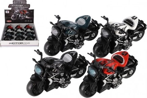 Мини мотопед метал/пластмаса с обратно навиване - 4 цвята