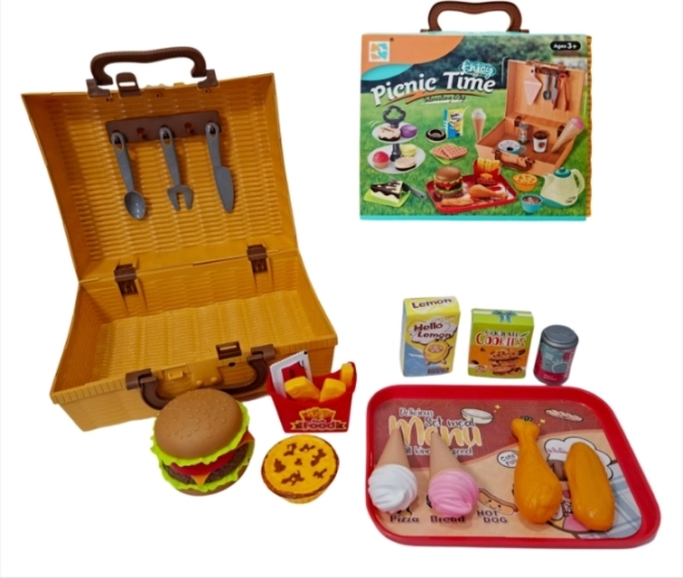 Kids' Picnic Basket with Play Food – Kitchen Role-Play Set