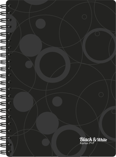 A4 Spiral Notebook with Double Wire, Black, PP Covers