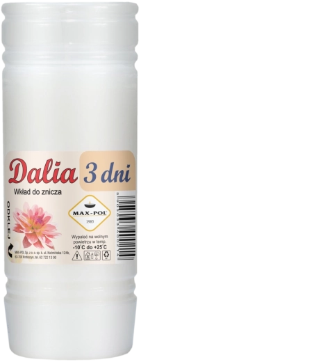 Комплект 10 парафинови пълнителя Dalia 15 см, време на горене 72 ч
