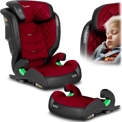 Nukido Louis Car Seat 100–150 cm, ISOFIX, black–red