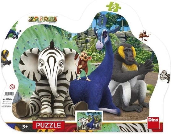 Dino outline board puzzle Zafari 25 pieces