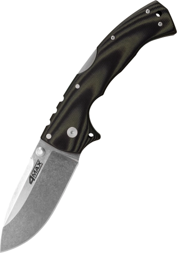 Cold Steel 4-MAX pocket knife, black‑green, G10, stonewash, clip